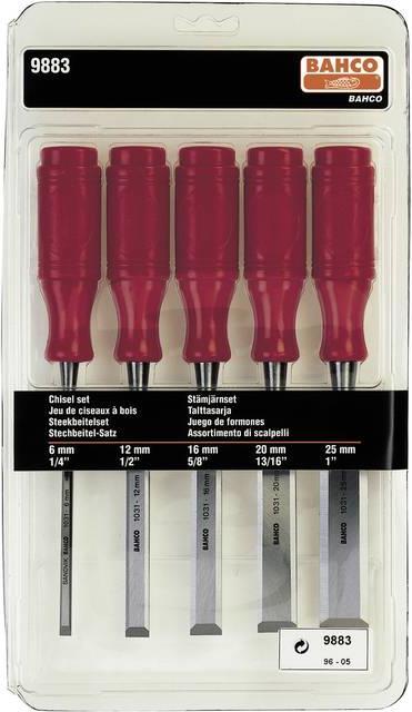 Produktbild Bahco Stechbeitelsatz mit Griff aus Polypropylen - fünfteilig/Blister-Verpackung (25 mm)