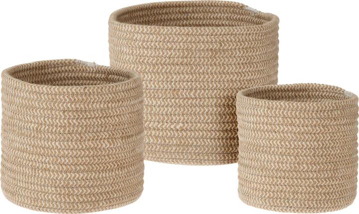 Actual product image Natura Punto Cotton baskets for storage, set of 3 (3 x, 20 x 19 cm, 23 x 22 cm)