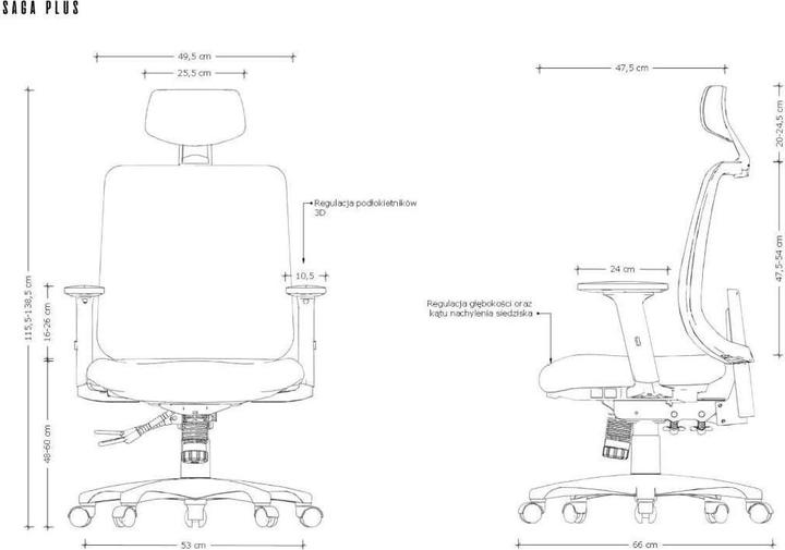 Valeurs nutritives et ingrédients Unique Chaise de bureau ergonomique SAGA PLUS noire