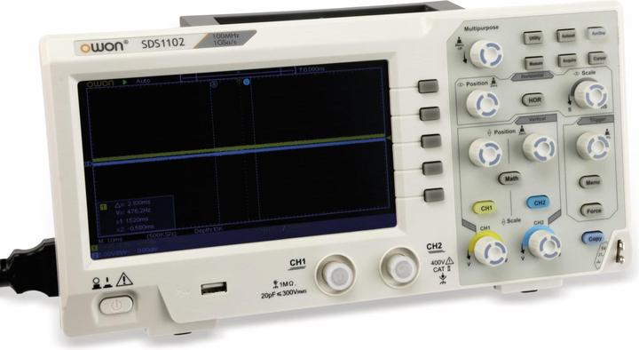 Actual product image Owon Oscilloscope,, SDS1102, 2-channel 100 MHz, USB