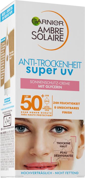 Garnier Ambre Solaire Sensitive expert+ Anti-Dryness Super UV (Crema solare, SPF 50+, 50 ml, 70 g)