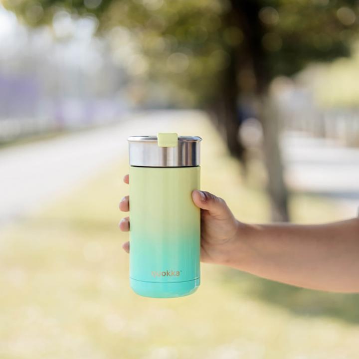 Image du produit Quokka Boost Coffee Tumbler - Tasse isotherme en acier inoxydable avec passoire à thé 400 ml (citron vert) (0.40 l)