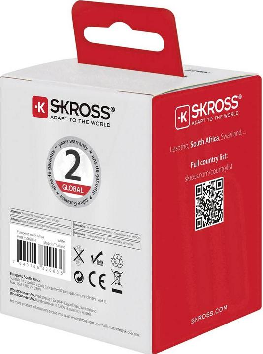 Image du produit Skross Adaptateur de voyage par pays