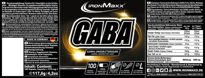 Produktbild IronMaxx Gaba (100 Stück, Kapseln, 117.60 g)