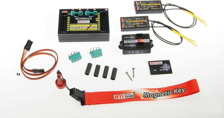 Jeti Battery backer Central Box 210 + 2x Rsat2 + Magentic SW