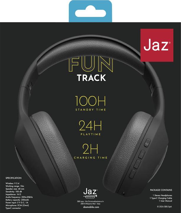 Image du produit JAZ FUN TRACK - casque sans fil en collaboration avec MTV (ANC, 100 h, Sans fil, Filaire)