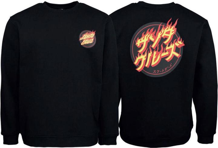 Santa Cruz Flaming Japanese Dot Crew (M)