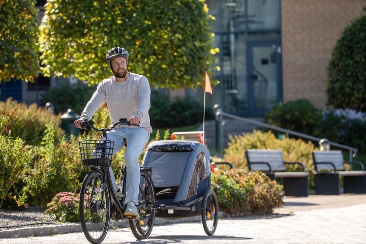 Produktbild hamax Avenida One Fahrradanhänger olive green mit Federung