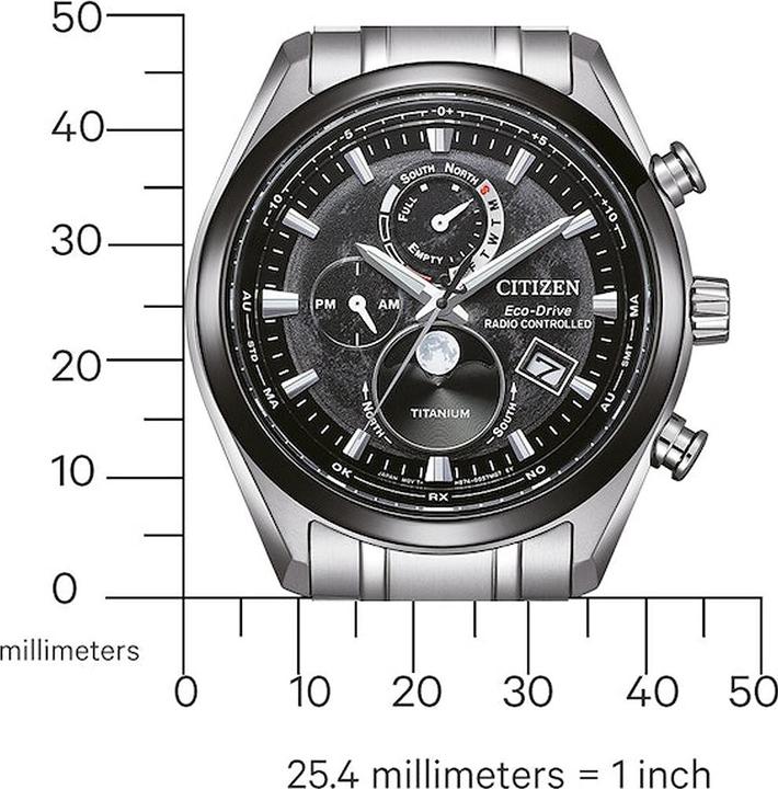 Produktbild Citizen BY1018-80E Eco-Drive Mondphase Titanium Funkuhr 43mm 10ATM (Mondphasenuhr, 43 mm)