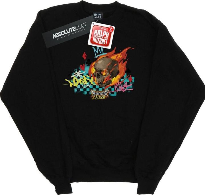 Actual product image Disney Mens Wreck It Ralph Race Skull Sweatshirt (L)