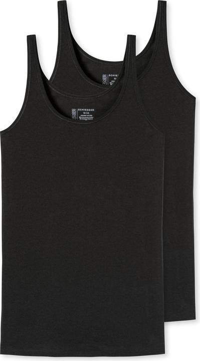 Actual product image Schiesser 2 Pack 95/5 Organic Cotton Strappy Top (34)