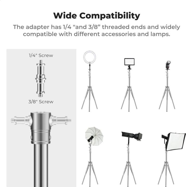 Image du produit K&F Concept 2,8m photographie stand de lumière Spring Buffer Heavy Duty Stainless Steel Stand (10 kg)