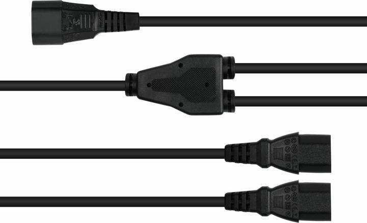 Actual product image Kabelmeister Y-cold appliance extension C20- 2xC13 black 0.3m (0.30 m, C14, C13)