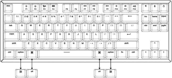 Image du produit Keychron K8 (US, Filaire, Sans fil)