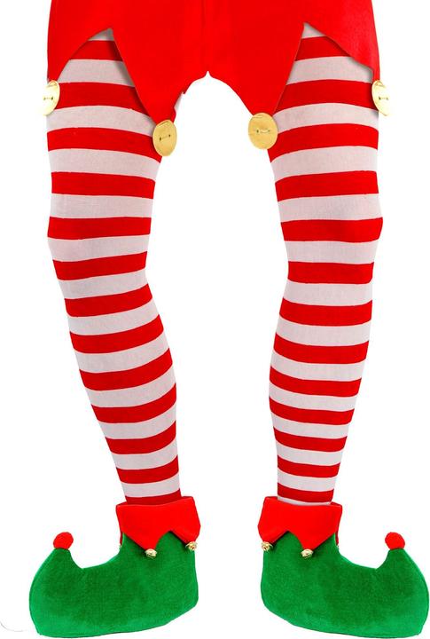 Actual product image Widmann Christmas red/white striped tights 70 DEN size XL
