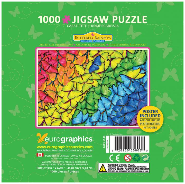 Actual product image Eurographics Butterfly rainbow puzzle box (1000 pieces)
