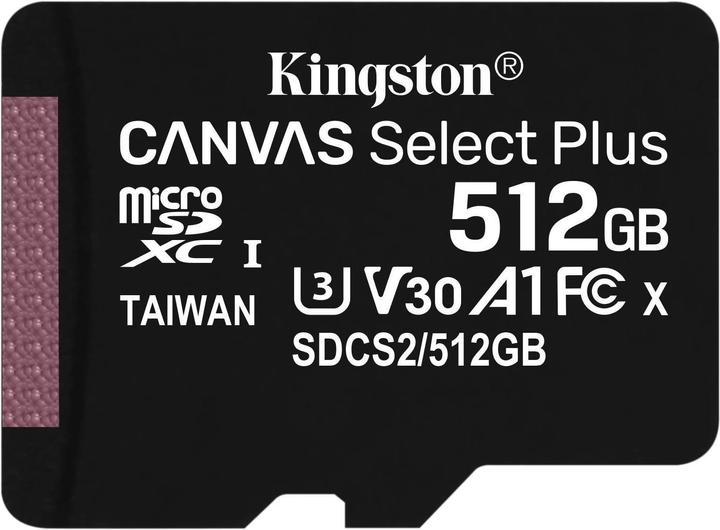 Immagine prodotto Kingston Canvas Select Plus (512 GB, microSDXC, U3, UHS-I)