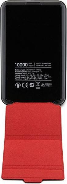 Actual product image Ferrari Powerbank Bezprzewodowy 15W FEPB10MSPLEK 10000 mAh z funkcją standu czarny/black Metal Logo (10000 mAh, 15 W)