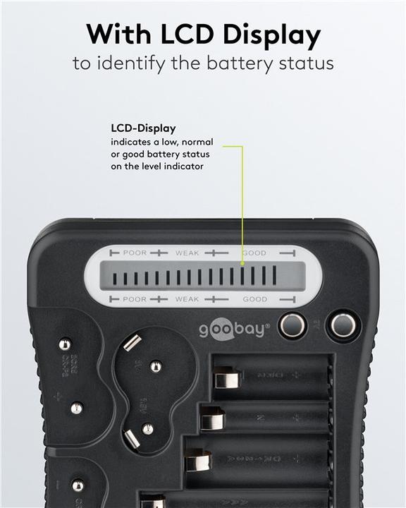 Image du produit Goobay Testeur de piles LCD