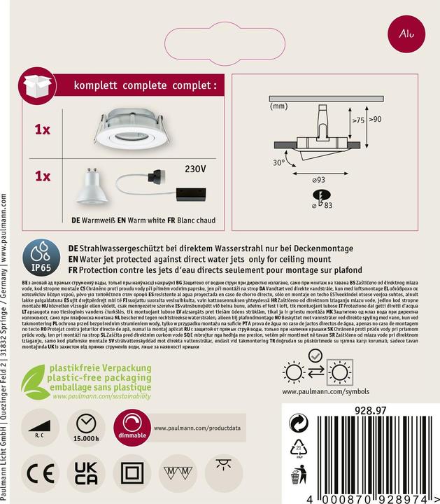 Productafbeelding Paulmann Nova badkamer inbouwarmatuur (460 lm, GU10)