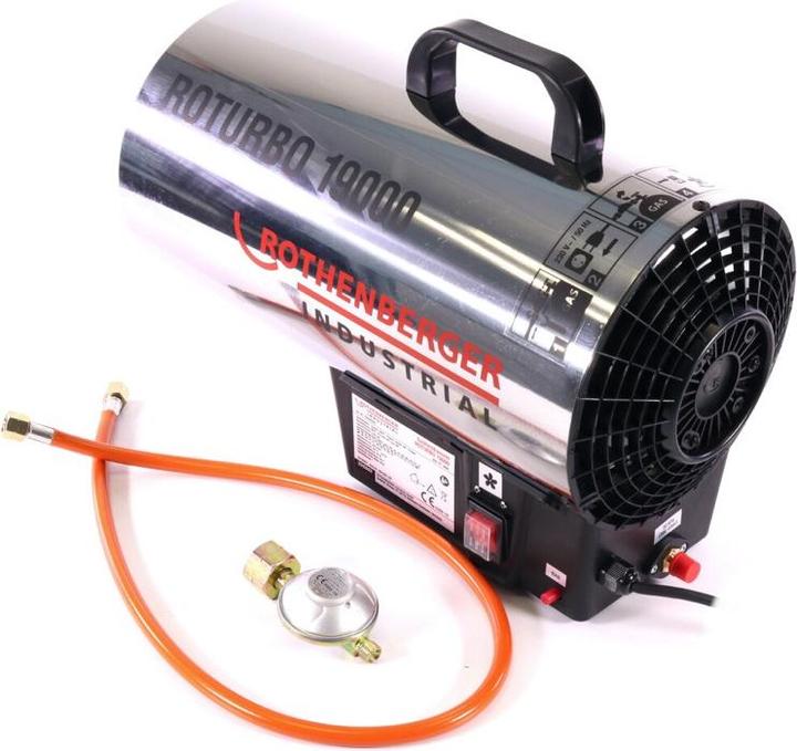 Immagine prodotto Rothenberger RoTurbo 19000 Generatore di calore a gas + Accensione piezoelettrica + Tubo (18500 W)