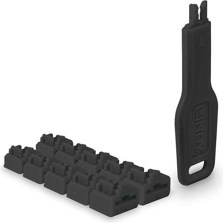 Lindy RJ45 Port Locks NOIR 10 pcs+ 1 clé (47891)