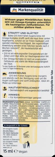 Produktbild dm Balea Q10 Anti-Falten (Crème, 15 ml)
