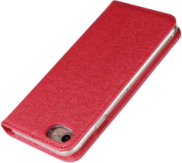 Produktbild Cover-Discount iPhone SE / 8 / 7 - Silk Texture Flip Case rot (Apple iPhone 8, Apple iPhone 7)