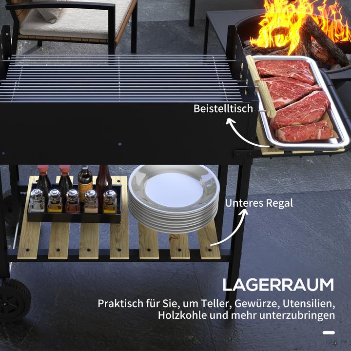 Produktbild Outsunny Holzkohlgrill mit höhenverstellbaren Grillrosten