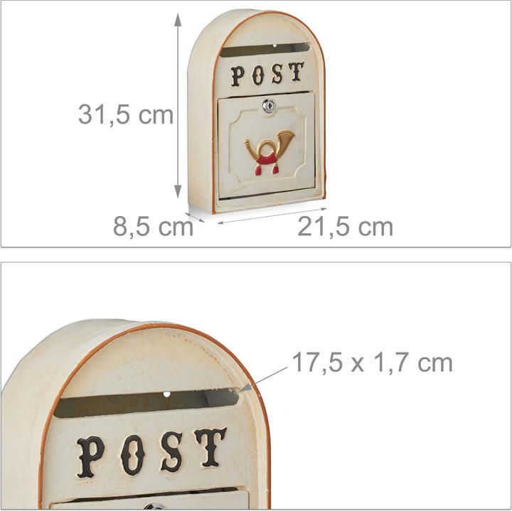 Actual product image Relaxdays Antique Mailbox with Posthorn