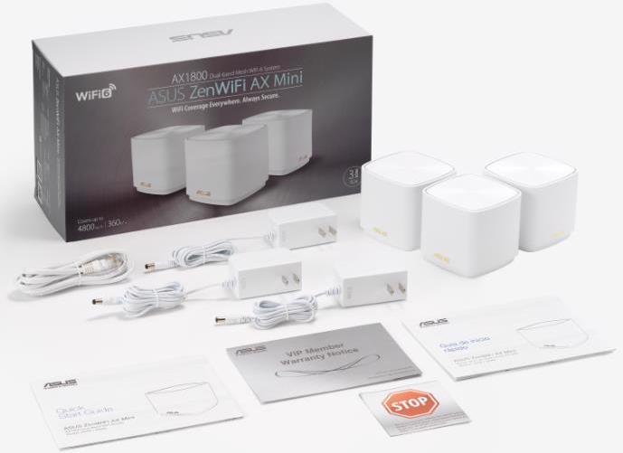 Actual product image ASUS ZenWiFi AX Mini (XD4) 3 Pack Mesh System