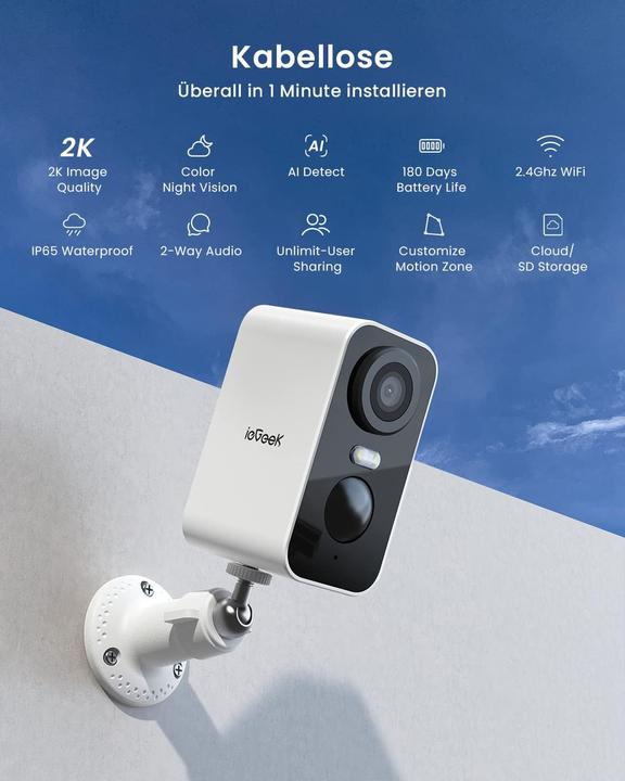 Immagine prodotto IeGeek 2er Set Solar-Überwachungskamera