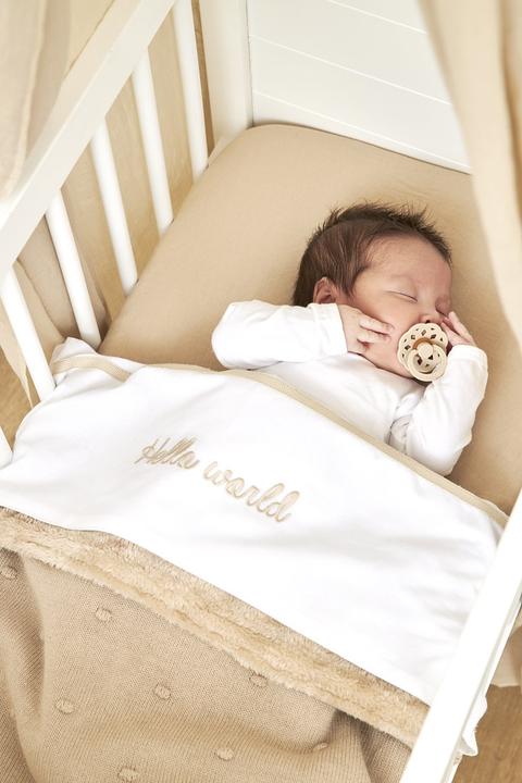 Productafbeelding Meyco Babydeken grote Mini Knots teddy - zand - 100x150cm (100 x 150 cm)