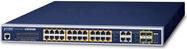 Produktbild Planet 24-Port 10/100/1000T Ultra PoE managed Switch & 4-Port Gigabit TP/SFP Combo Ports 600 Watts PoE B... (24 Ports)