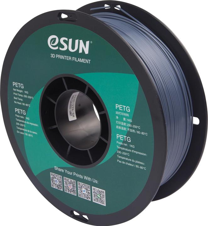 Actual product image eSUN PETG 1.75mm Solid Grey 1kg 3D Filament (PETG, 1.75 mm, 1000 g, Grey)