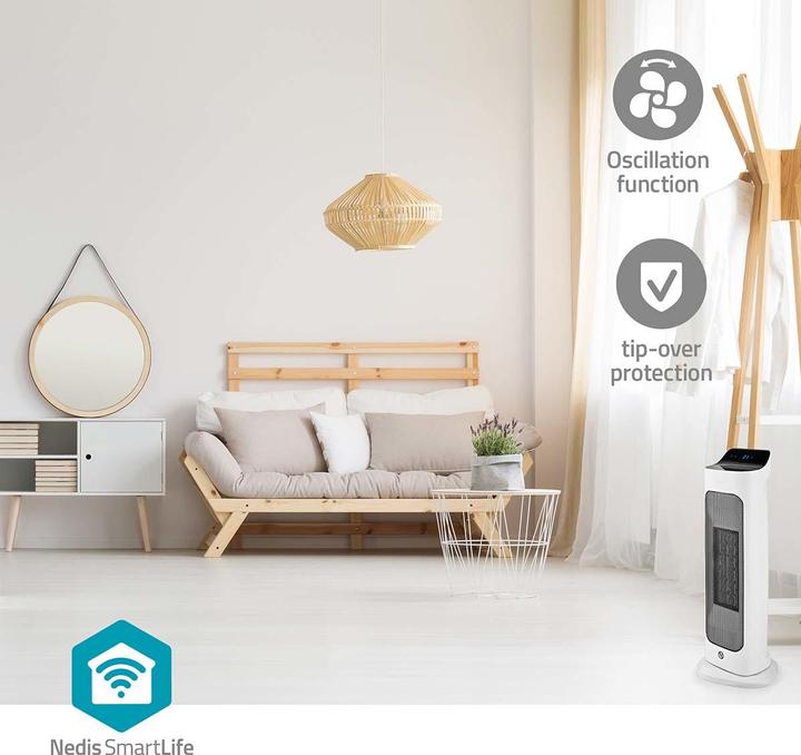 Actual product image Nedis SmartLife ceramic PTC fan heater | Wi-Fi | 2000 W | 2 heat settings | oscillation | display (2000 W)