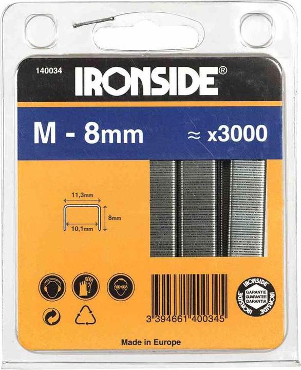 Ironside Heftklammer 8 mm, M (3000 x)