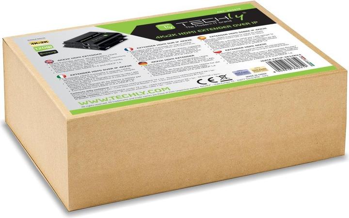 Image du produit Techly HDbitT Extender HDMI 4K émetteur/récepteur sur IP avec IR, 120m L'extender HDMI IDATA EXTIP-3834K...