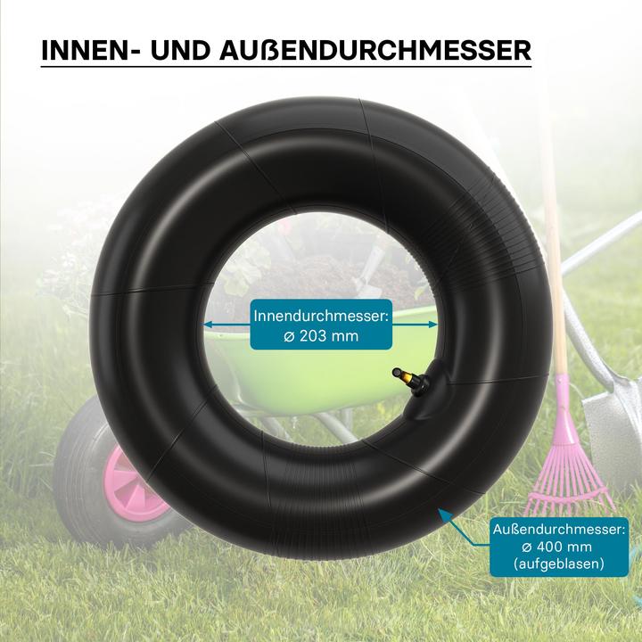 Actual product image Wiltec Inner tube for lawn mower tyre 16x6.50-8 with curved valve stem garden tractor (Lawn mower, Garden machinery spare parts)