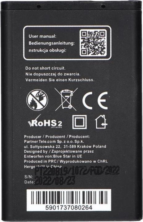 Produktbild Bateria BlueStar Battery Nokia 3110c 2700C X2-01 X2-05 Li-Ion Analog BL-5C
