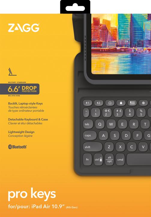 Produktbild Zagg Pro Keys (CH, iPad Pro 11 2018 (1. Gen), iPad Air 2020 (4. Gen), iPad Air 2022 (5. Gen))