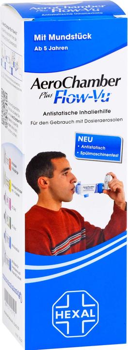Sandoz AeroChamber plus Flow-Vu with mouthpiece, 1 pc. Inhalation aid