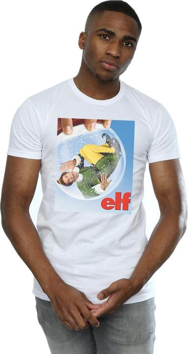 Actual product image Elf Mens Snow Globe Poster T-Shirt (4XL)