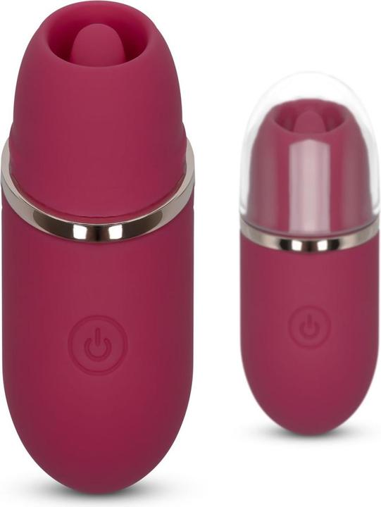 Actual product image Easytoys Tongue Vibrator With Protective Cap - Pink