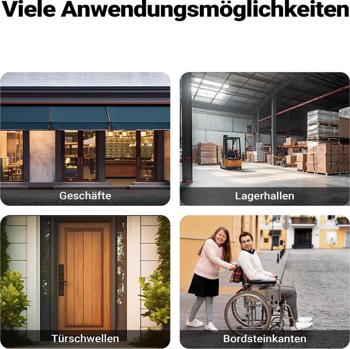 Produktbild Wiltec Schwellenrampe Gummi 902x457x76mm Rampe 50t Auffahrrampe Rollstuhl Auto