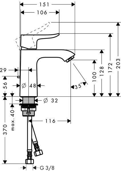 Actual product image hansgrohe HG EH-WT-MI METRIS 110 LowFlow DN 15 ComfortZone 110 m ZAG G 1 1/4" chr