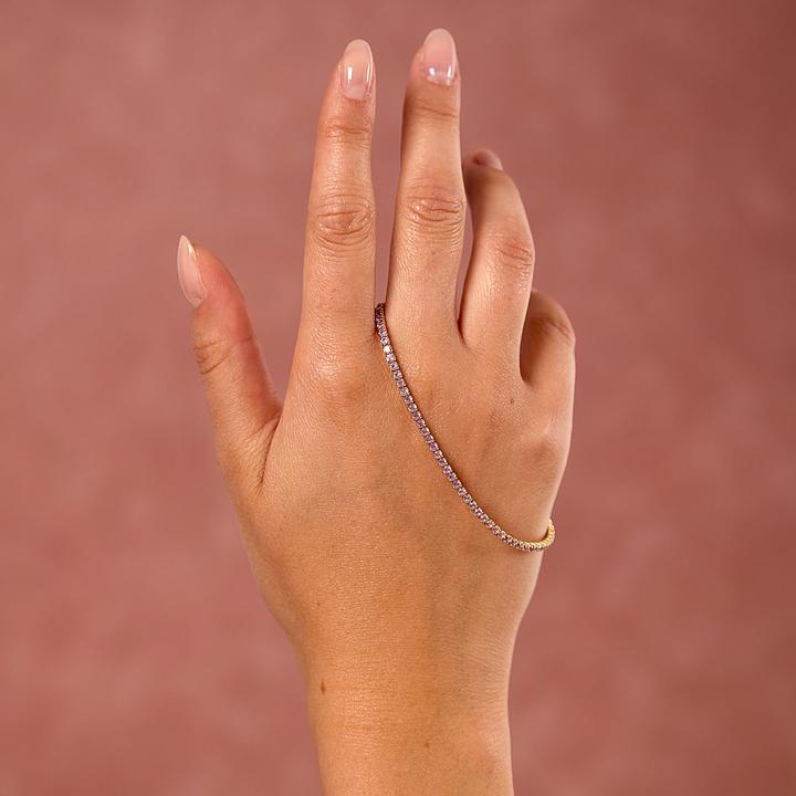 Produktbild La Petite Story - Gold-plated tennis bracelet with pink zircons Silver LPS05AWV62 (19 cm, Silber 925)