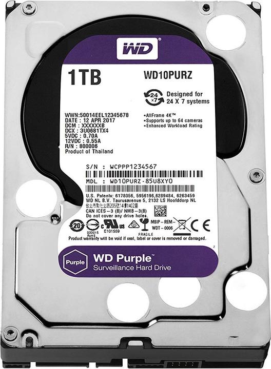 Image du produit WD Purple (1 To, 3.5", CMR)