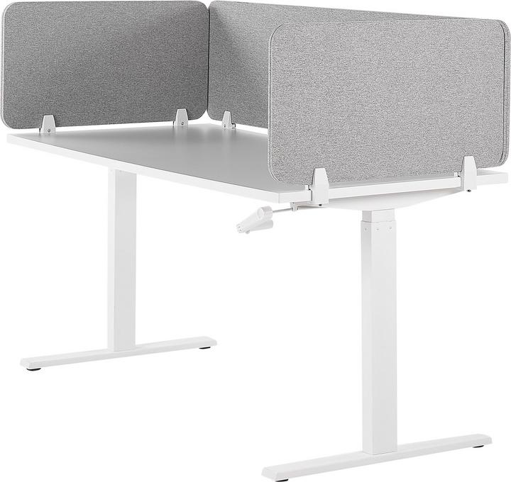 Image du produit Beliani Cloison de bureau gris clair 160 x 40 cm WALLY