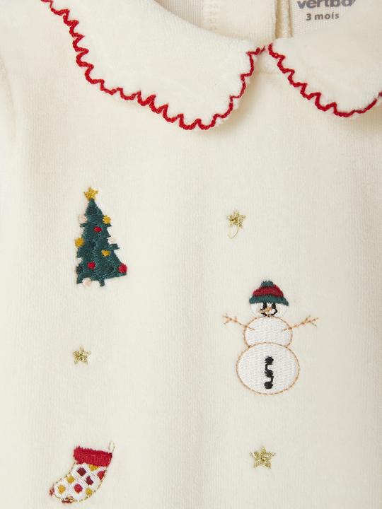 Actual product image Vertbaudet Baby Samt-Strampler mit Weihnachts-Stickereien Oeko-Tex (86)